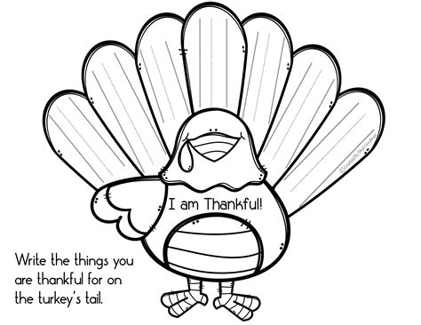 I Am Thankful Turkey Printable
